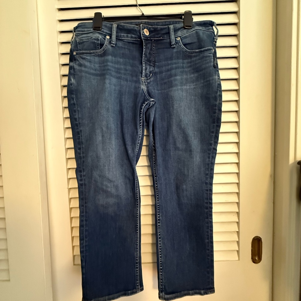 Silver cropped jeans